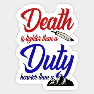 Death and Duty WOT Quote Sticker